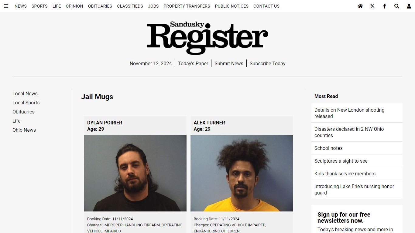 Jail Mugs - Sandusky Register