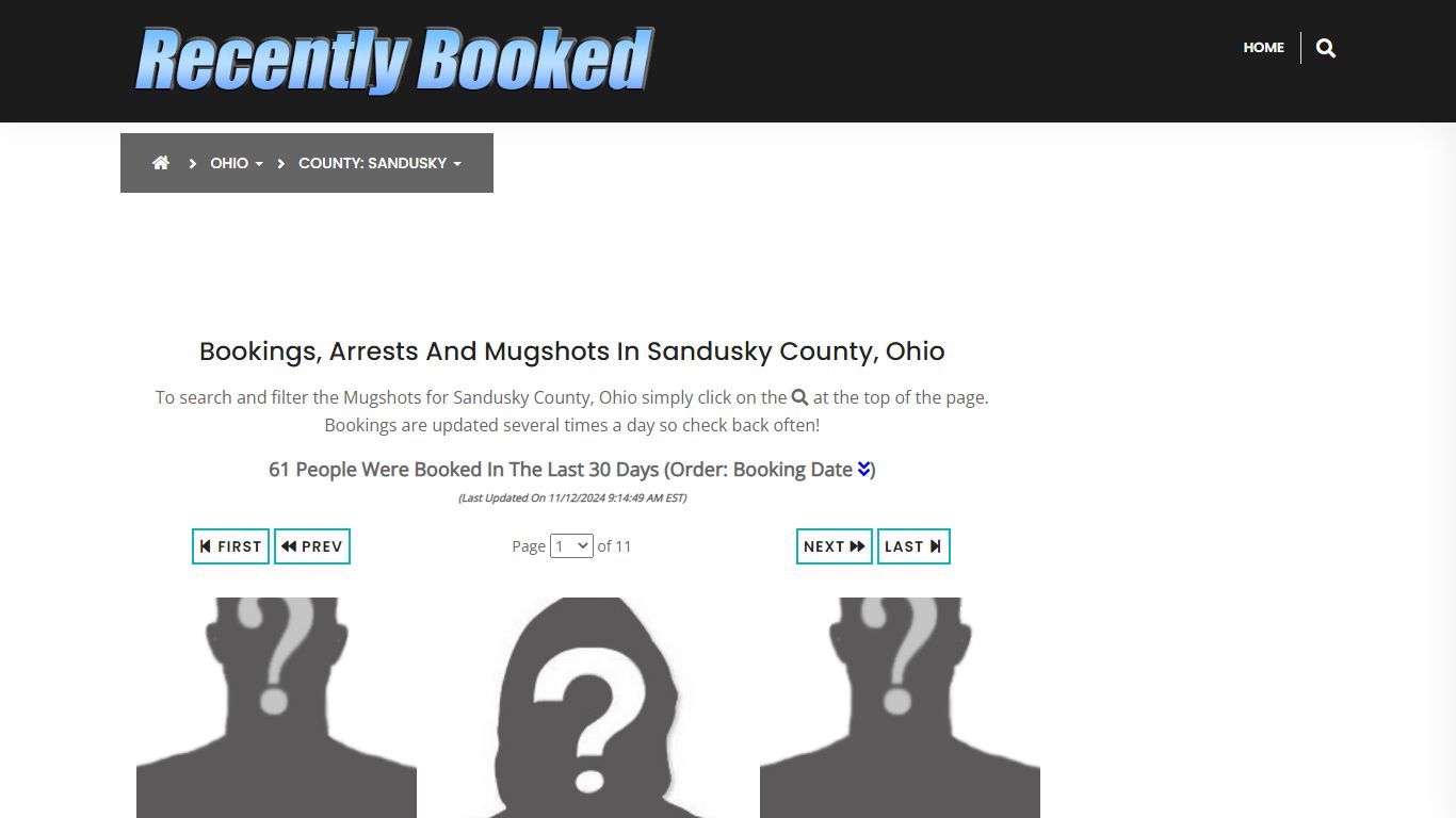 Bookings, Arrests and Mugshots in Sandusky County, Ohio - Recently Booked