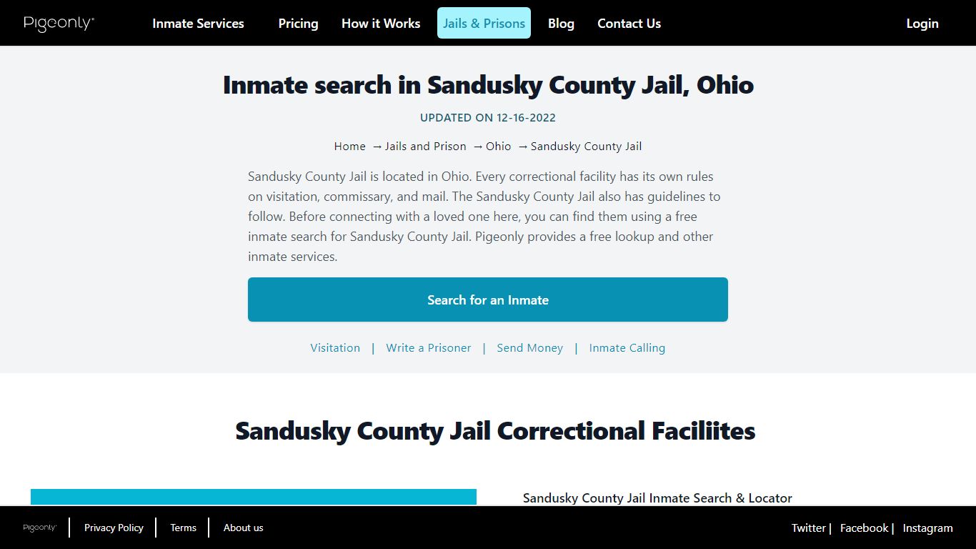 Inmate Search Sandusky County Jail, Ohio | Pigeonly